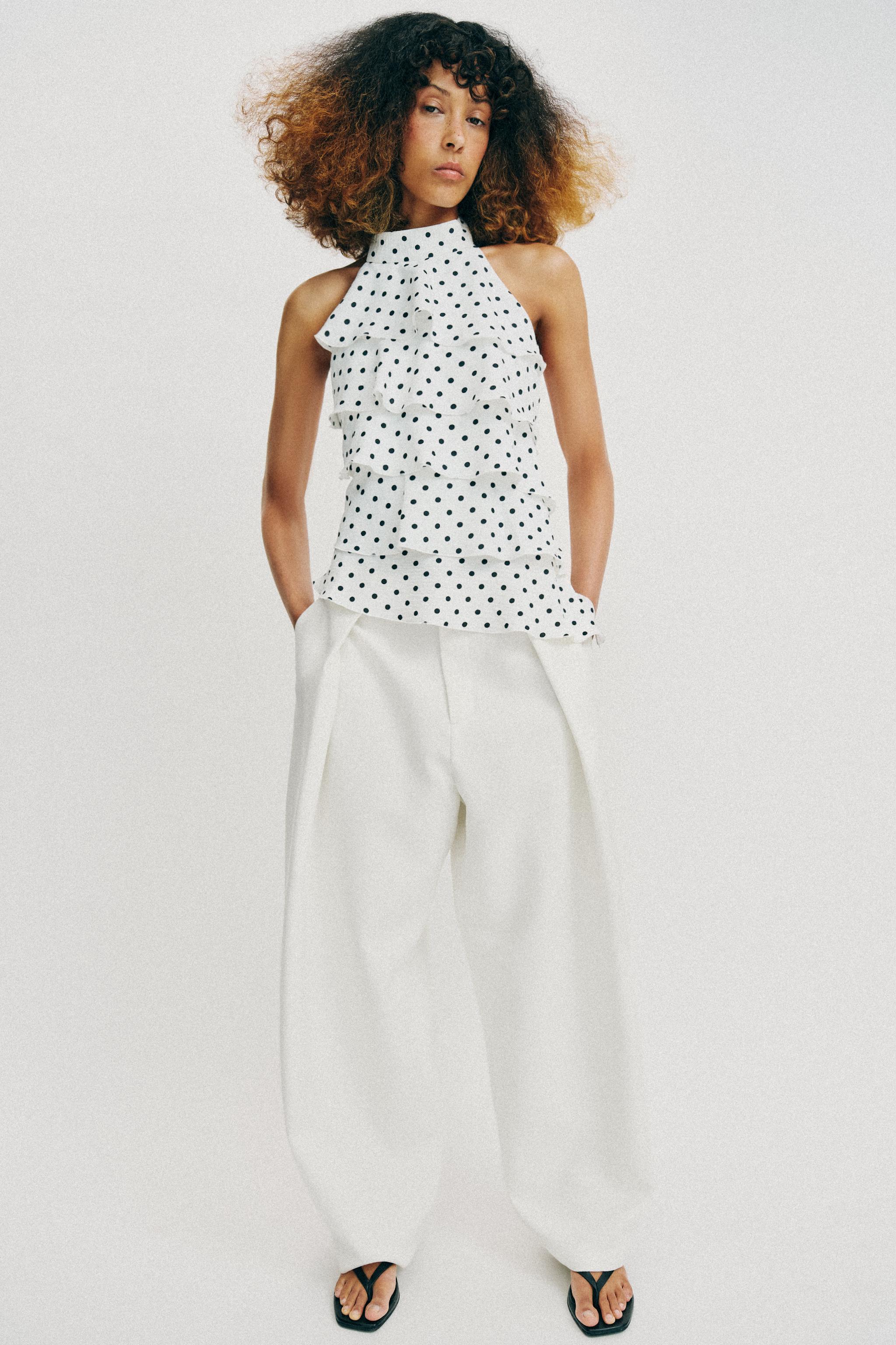 POLKA DOT HALTER TOP